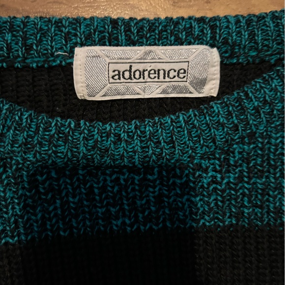Cropped green and black knit sweater - Picture 2 of 3